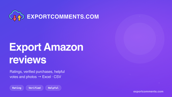 Export Amazon reviews to Excel with ExportComments