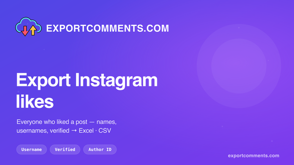 Export Instagram likes to Excel with ExportComments