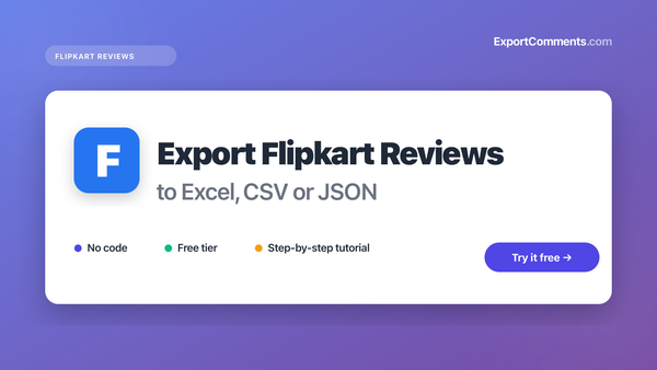 Flipkart Reviews Exporter cover