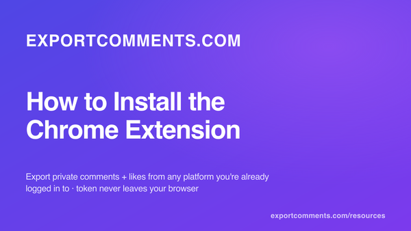 How to Install the ExportComments Chrome Extension